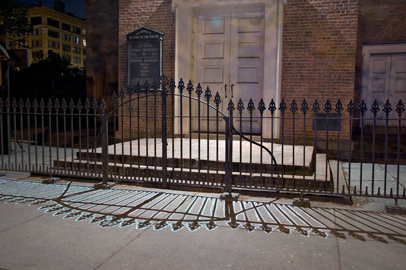 In front of St. Luke's Church. Hudson between Barrow and Christopher, New York, New York. 2006. By Michael Neff